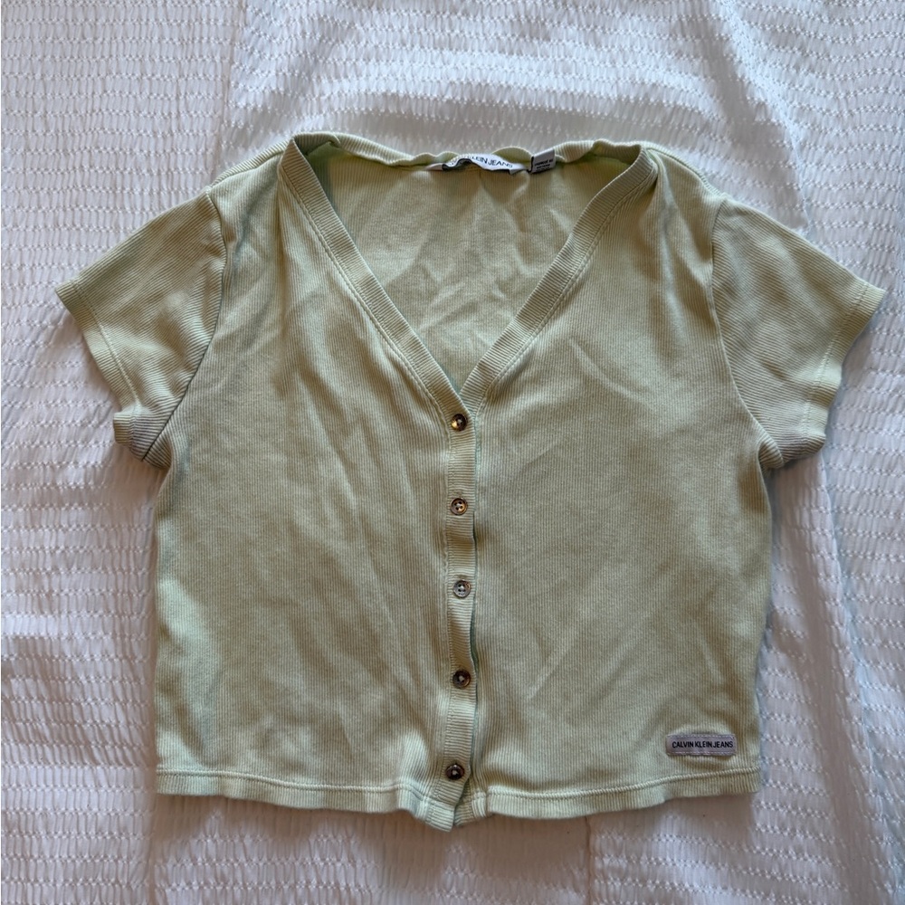 Calvin Klein Jeans Light Green Button-Up Shirt
